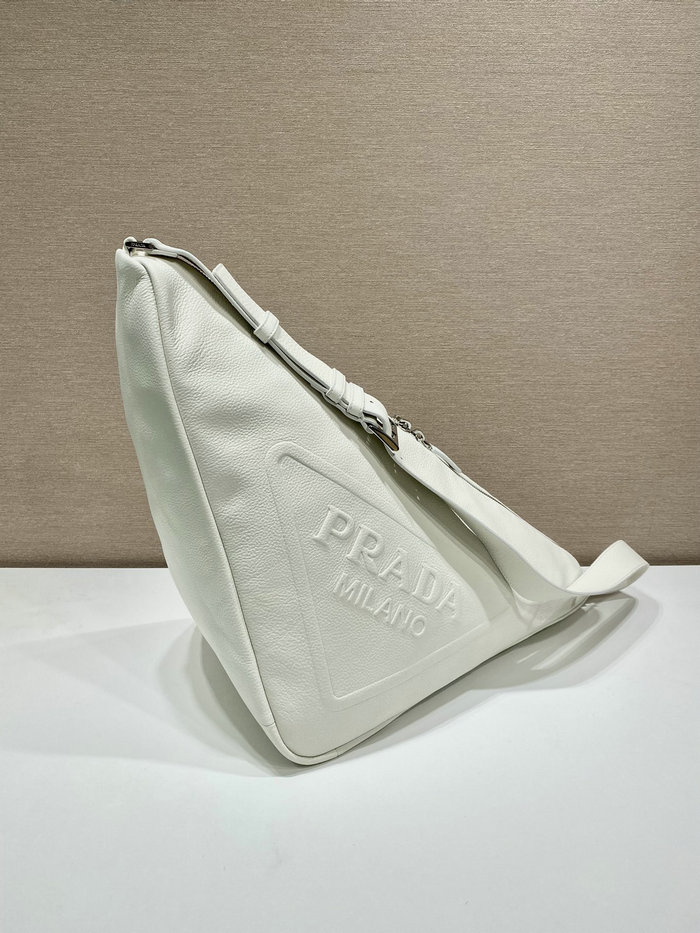 Prada Large leather Triangle bag White 2VY007