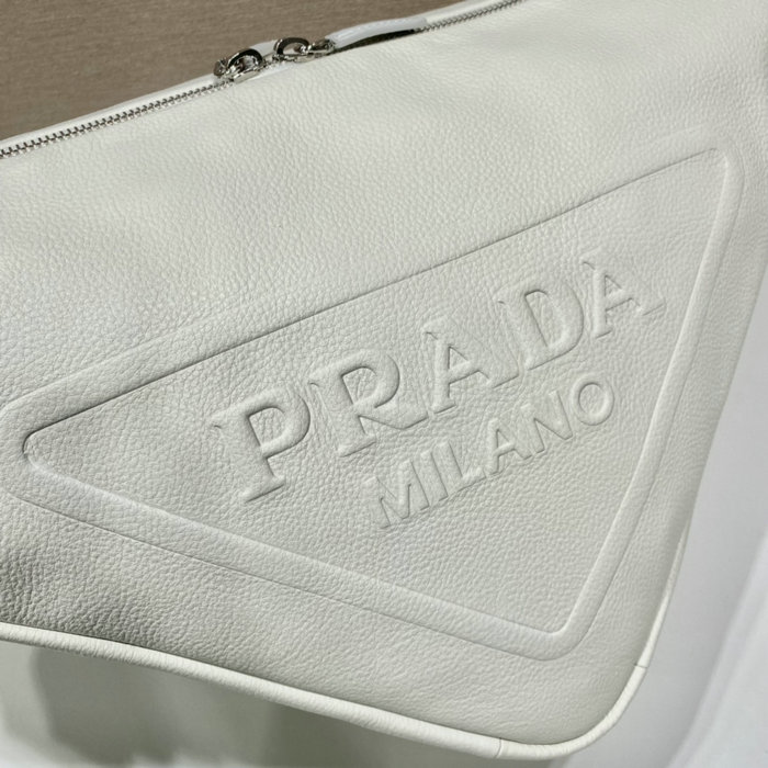 Prada Large leather Triangle bag White 2VY007