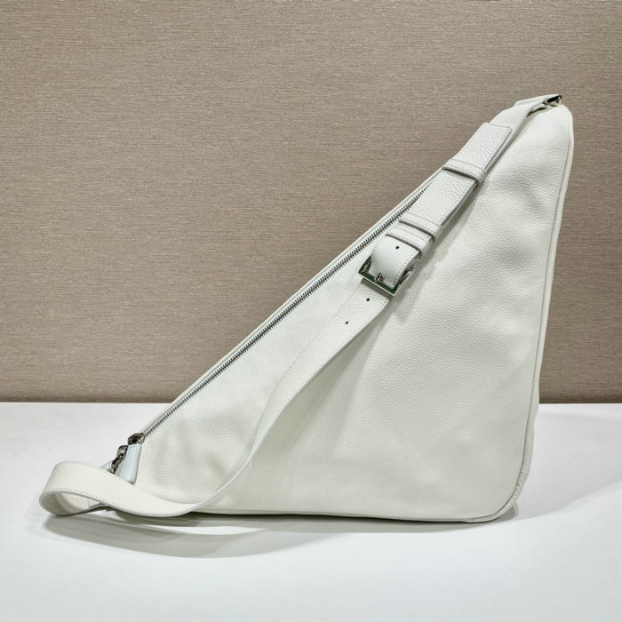 Prada Large leather Triangle bag White 2VY007