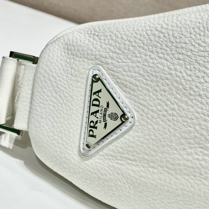 Prada Large leather Triangle bag White 2VY007