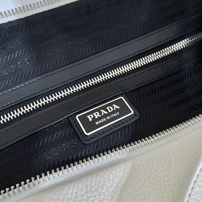 Prada Large leather Triangle bag White 2VY007