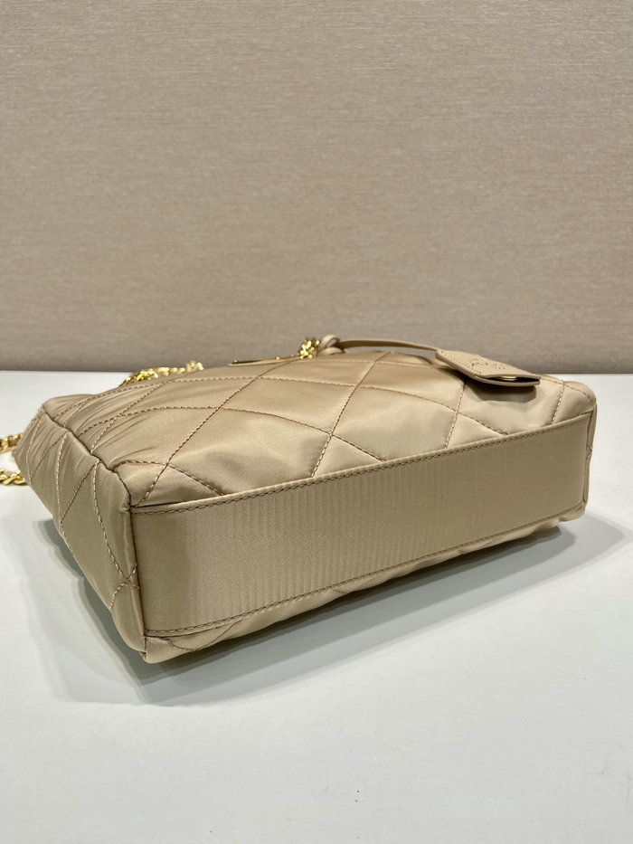 Prada Quilted Nylon Handbag Beige 1BG468