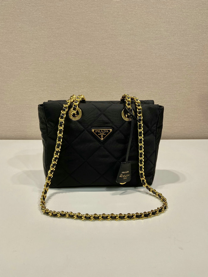 Prada Quilted Nylon Handbag Black 1BG468