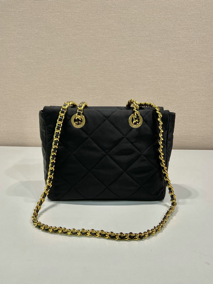 Prada Quilted Nylon Handbag Black 1BG468