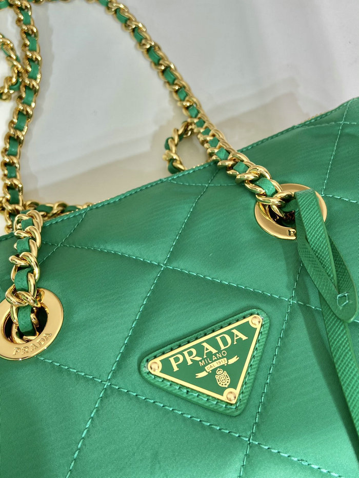 Prada Quilted Nylon Handbag Green 1BG468