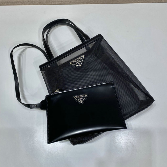 Prada Small mesh tote bag Black 1BG417