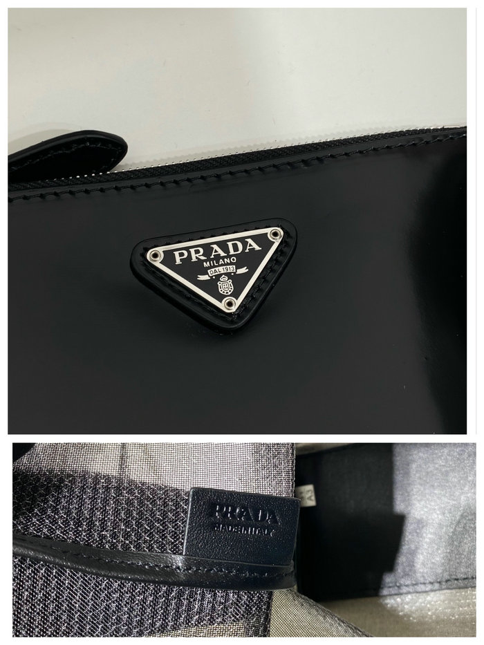 Prada Small sequined mesh tote bag Black 1BG417