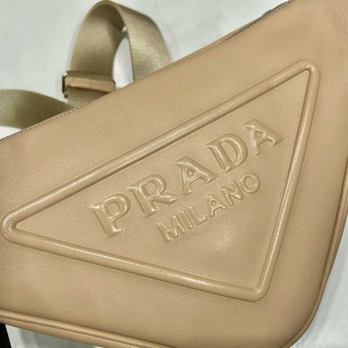 Prada Triangle leather shoulder bag Beige 1BH190