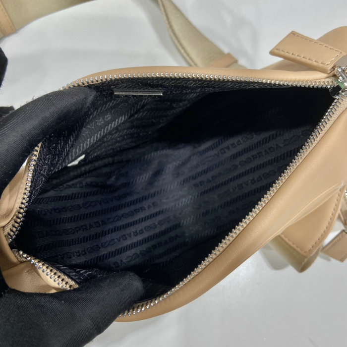 Prada Triangle leather shoulder bag Beige 1BH190