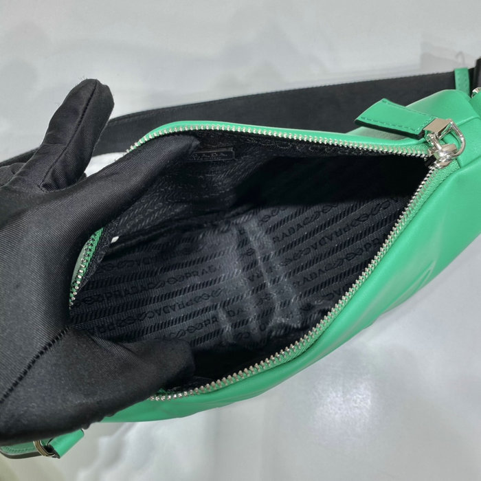 Prada Triangle leather shoulder bag Green 1BH190