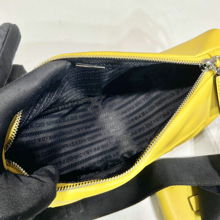 Prada Triangle leather shoulder bag Yellow 1BH190