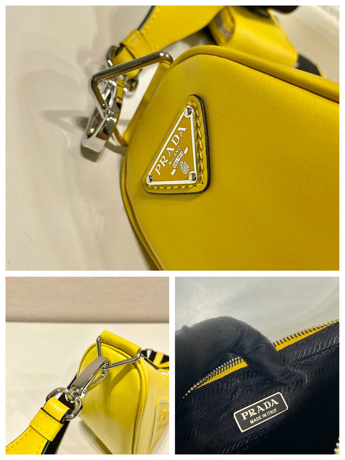 Prada Triangle leather shoulder bag Yellow 1BH190