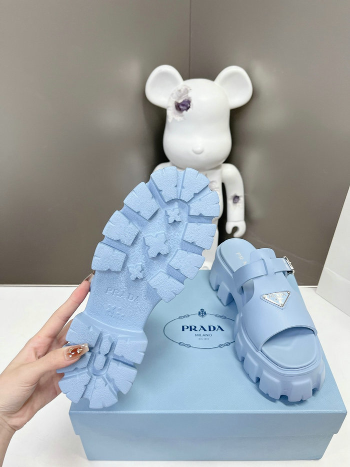 Prada Wedge Platform Sandals Blue SDP051405