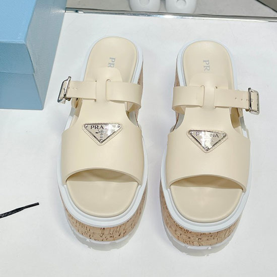 Prada Wedge Platform Sandals Cream SDP051404