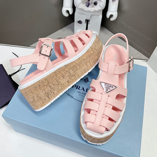 Prada Wedge Platform Sandals Pink SDP051403
