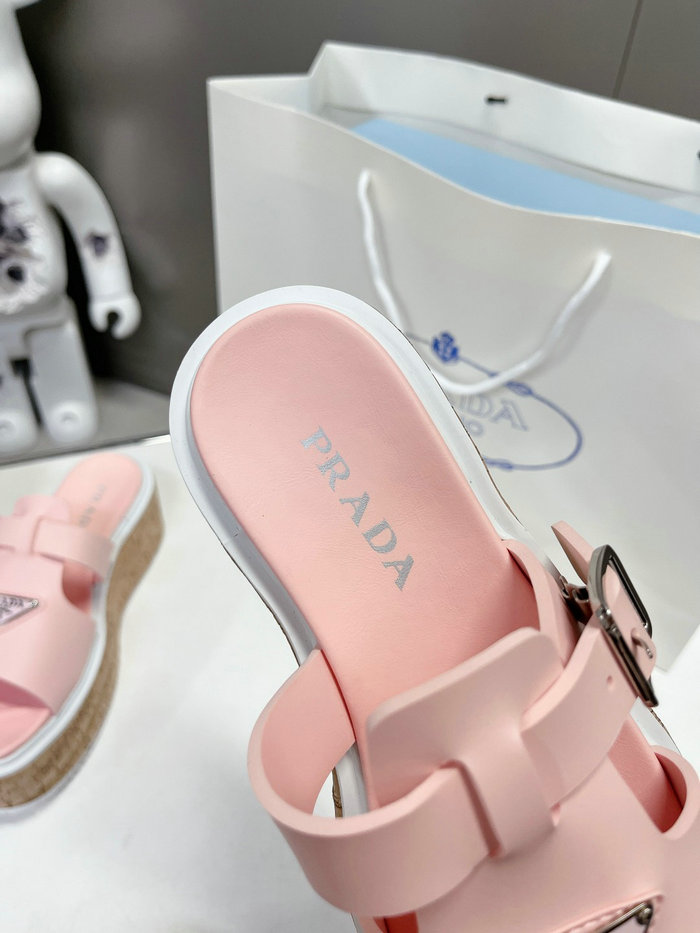 Prada Wedge Platform Sandals Pink SDP051404
