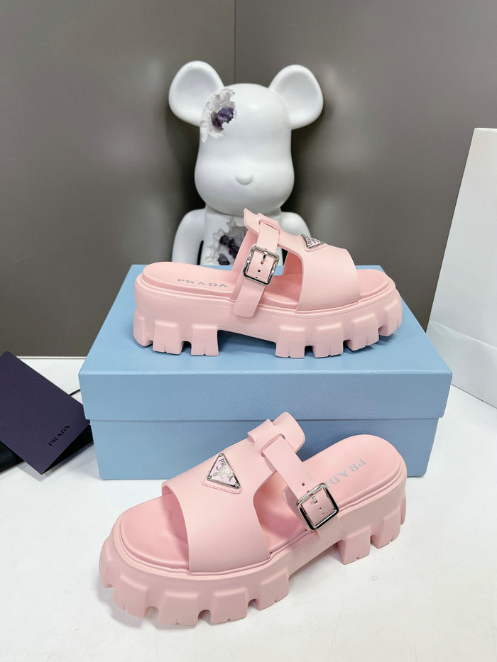 Prada Wedge Platform Sandals Pink SDP051405
