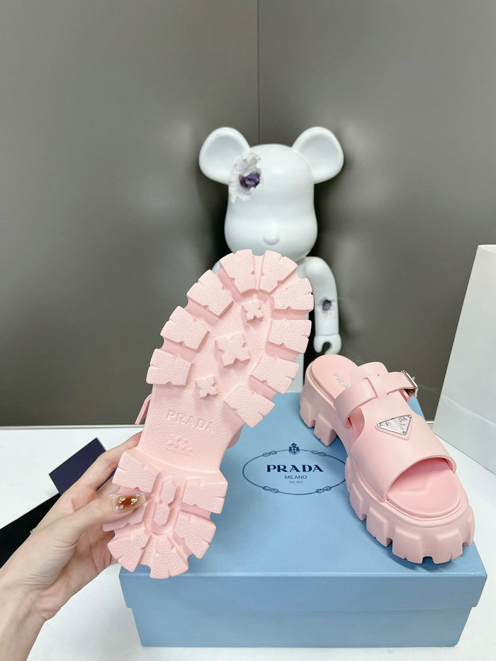 Prada Wedge Platform Sandals Pink SDP051405
