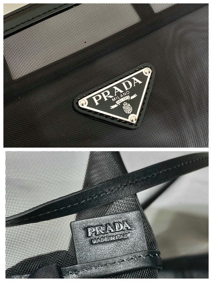 Prada mesh tote bag Black 1BG416