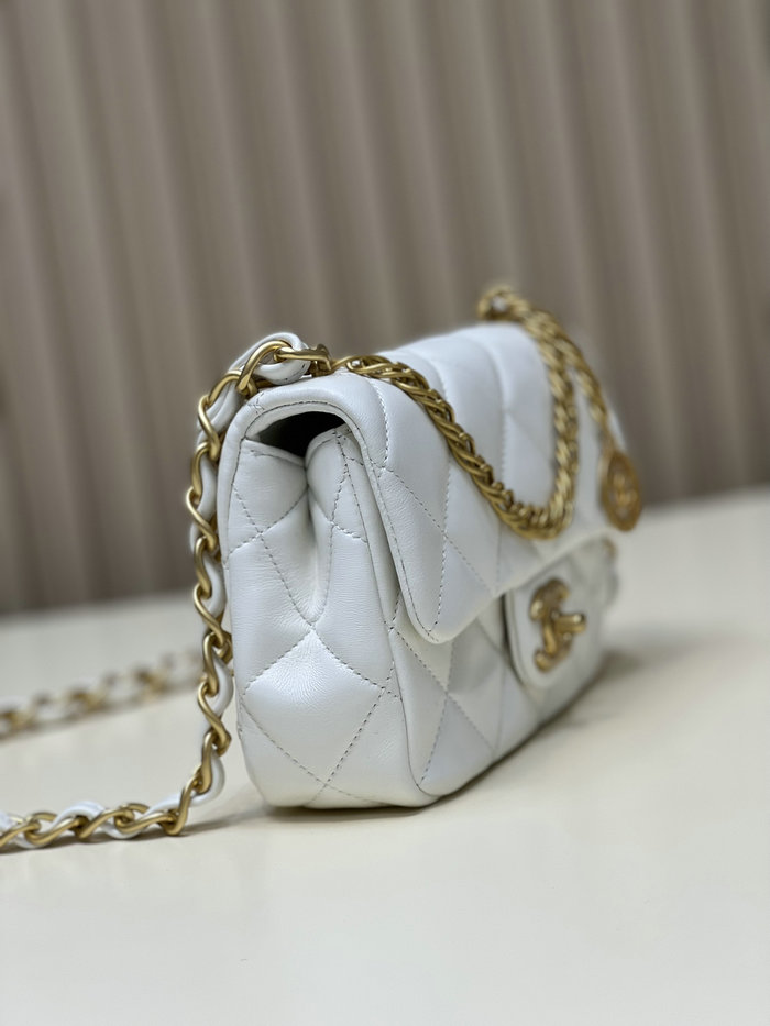 Small Chanel Flap Bag White AS4012