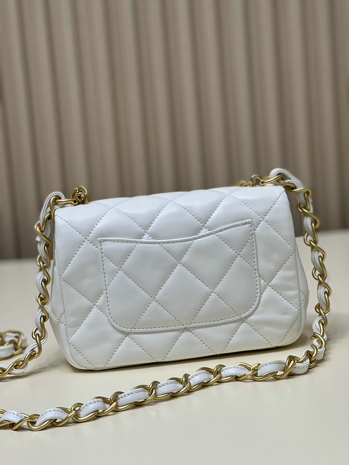 Small Chanel Flap Bag White AS4012