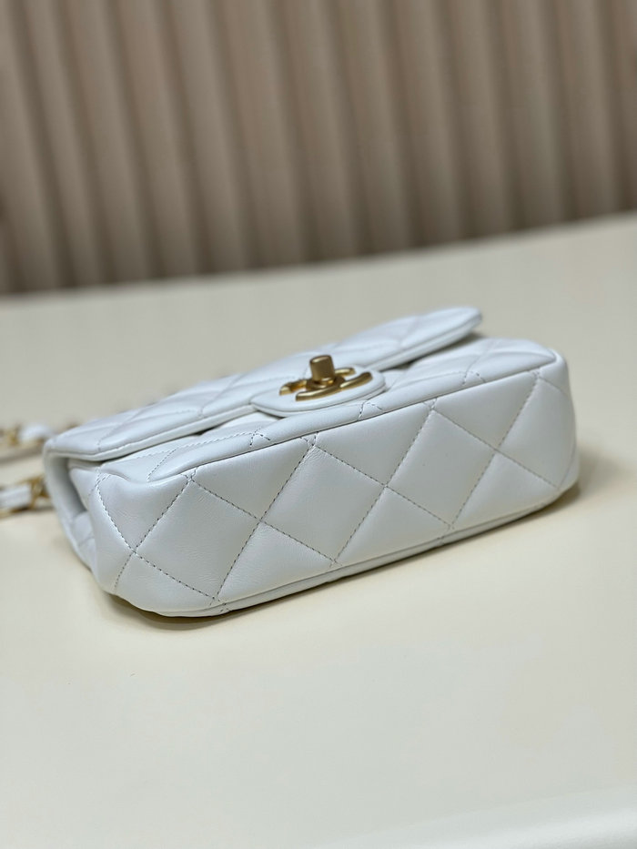 Small Chanel Flap Bag White AS4012