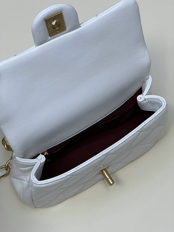 Small Chanel Flap Bag White AS4012