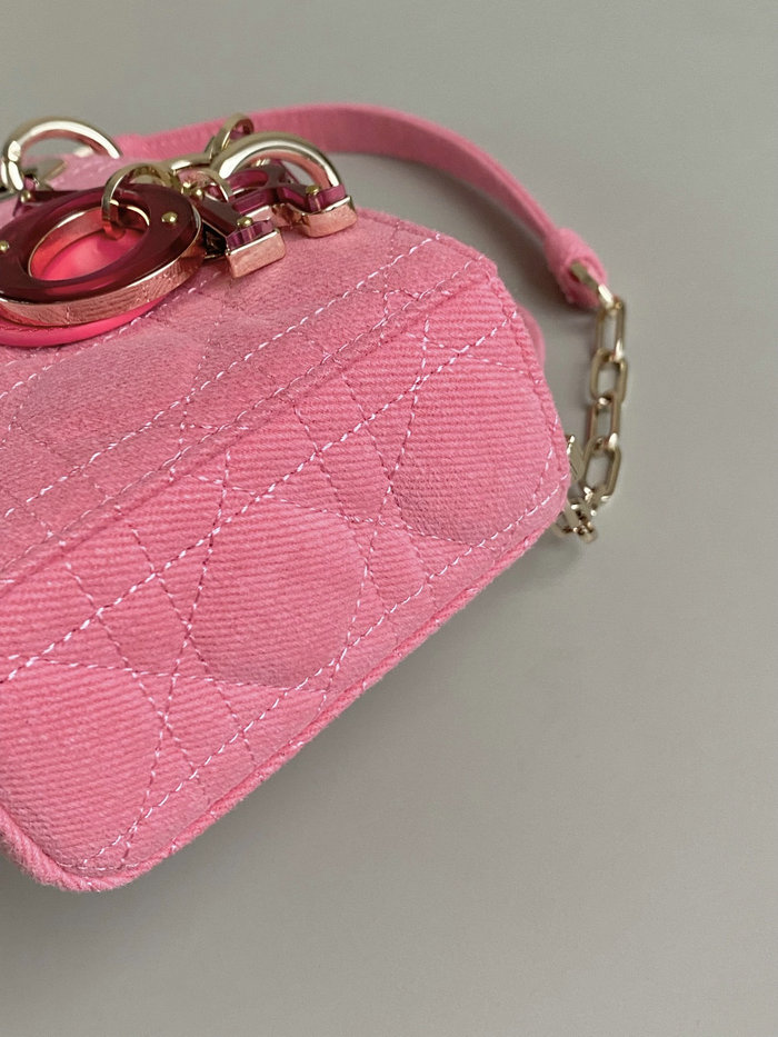 Small LADY D-JOY Denim BAG Pink D3380