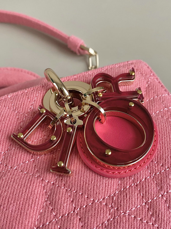 Small LADY D-JOY Denim BAG Pink D3380