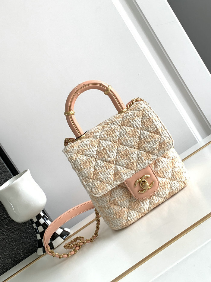 Chanel Mini Flap Bag With Top Handle Orange AS4035