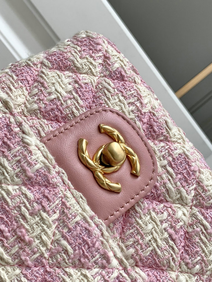 Chanel Mini Flap Bag With Top Handle Pink AS4035
