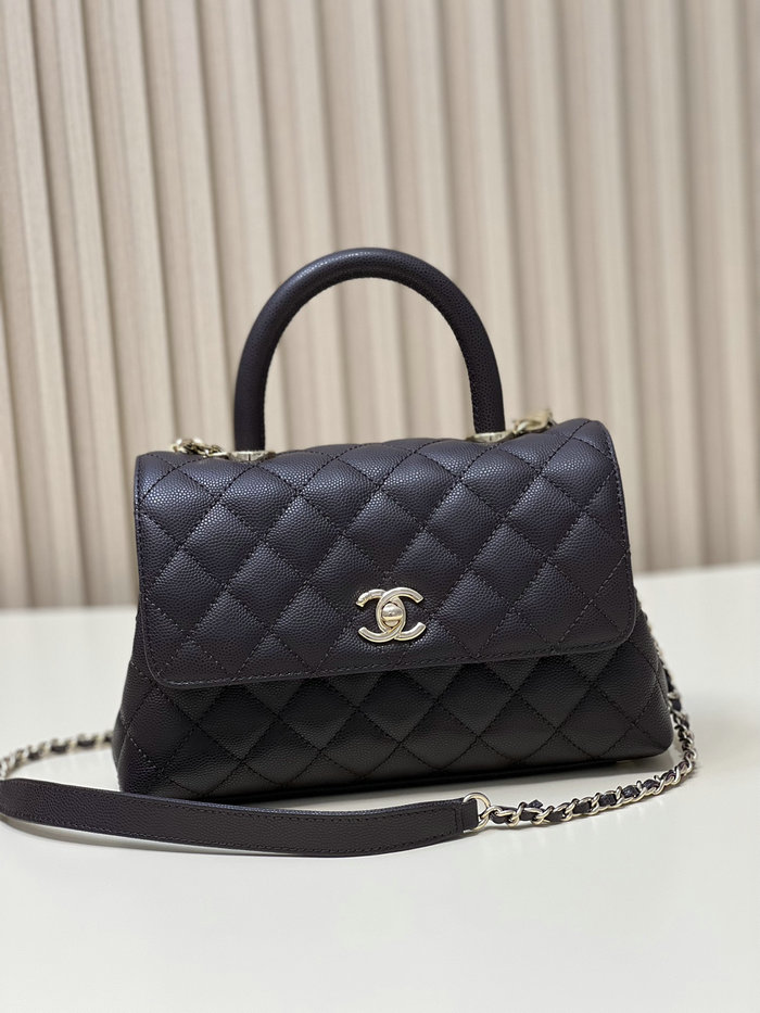 Chanel Small Flap Bag with Top Handle Burgudny A92990