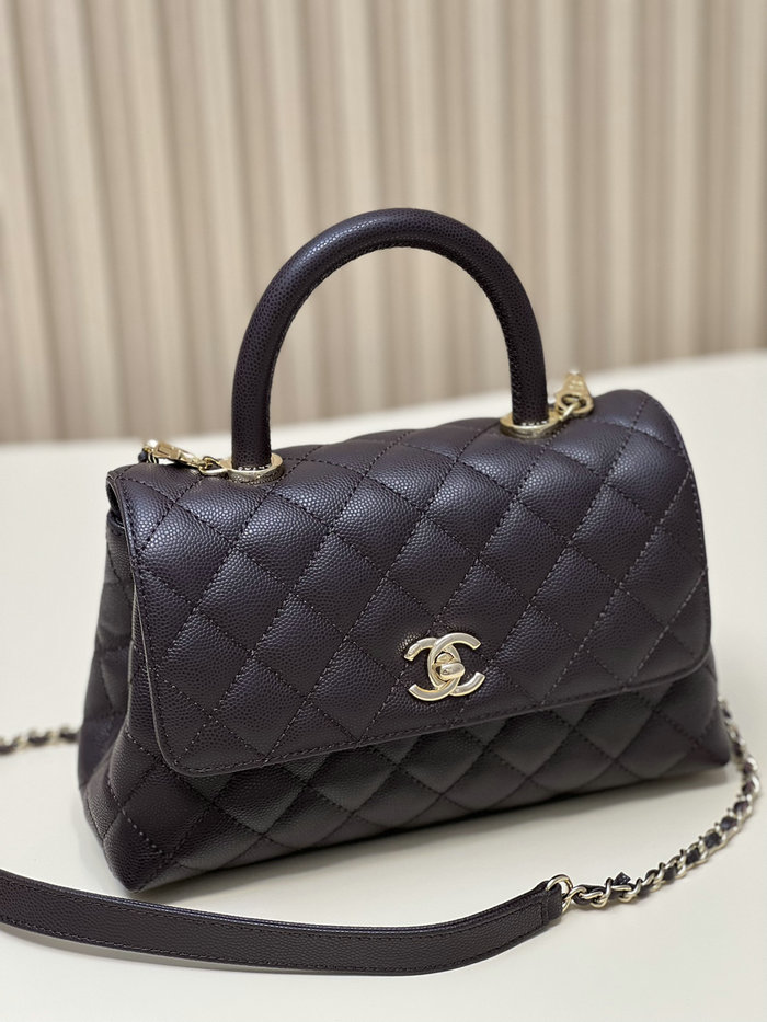 Chanel Small Flap Bag with Top Handle Burgudny A92990