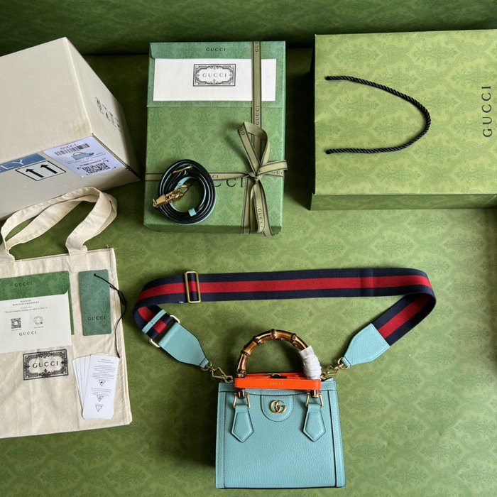Gucci Diana Mini Tote Bag Light Blue 702732