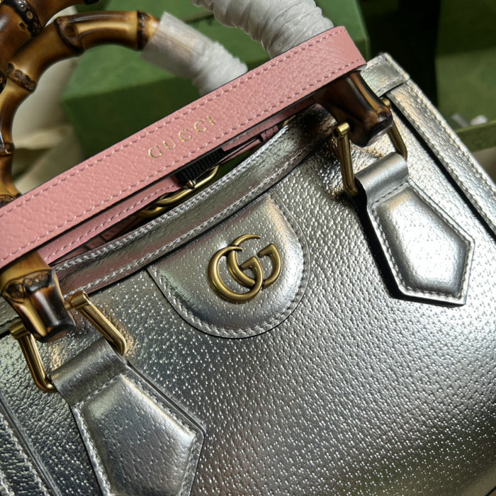 Gucci Diana Mini Tote Bag Silver 702732