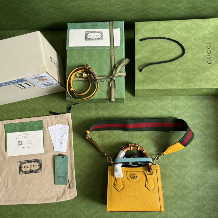 Gucci Diana Mini Tote Bag Yellow 702732