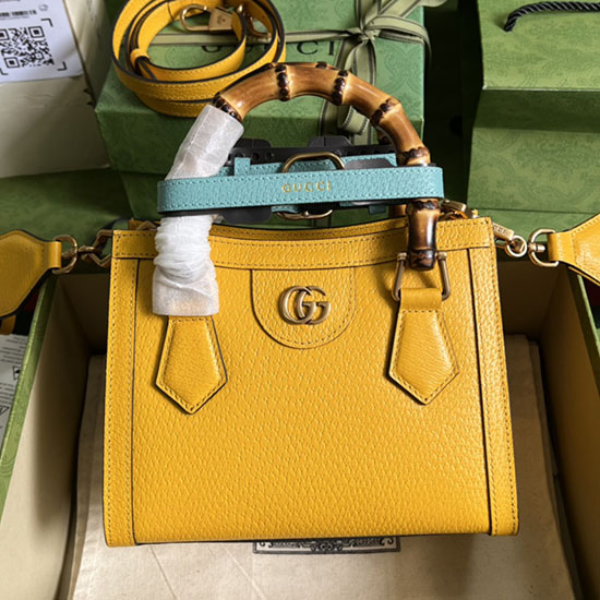 Gucci Diana Mini Tote Bag Yellow 702732