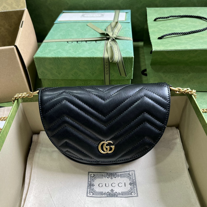 Gucci GG Marmont Matelasse Chain Mini Bag Black 746431