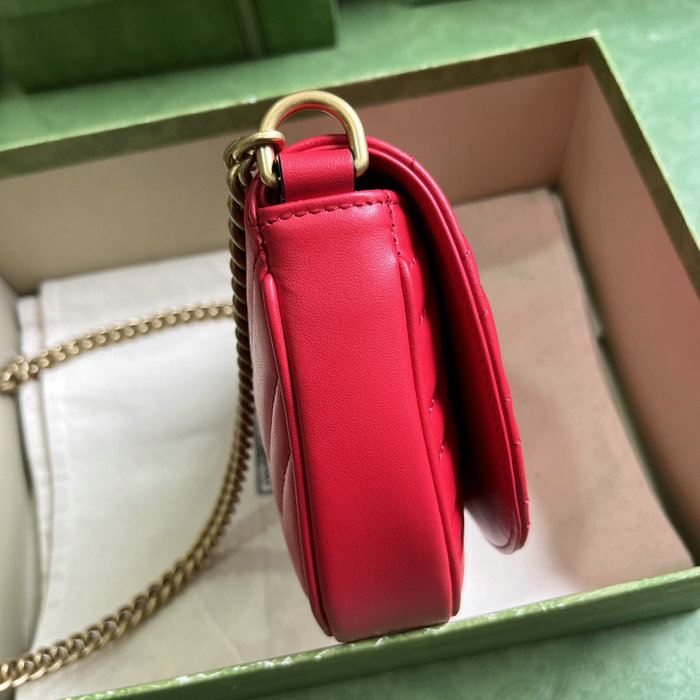 Gucci GG Marmont Matelasse Chain Mini Bag Red 746431