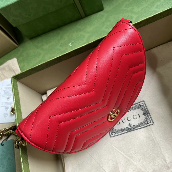 Gucci GG Marmont Matelasse Chain Mini Bag Red 746431