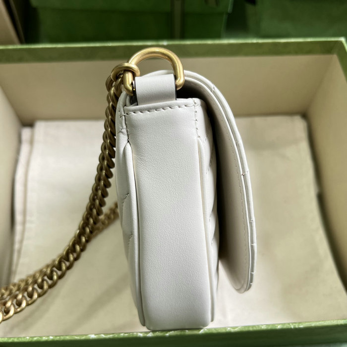 Gucci GG Marmont Matelasse Chain Mini Bag White 746431