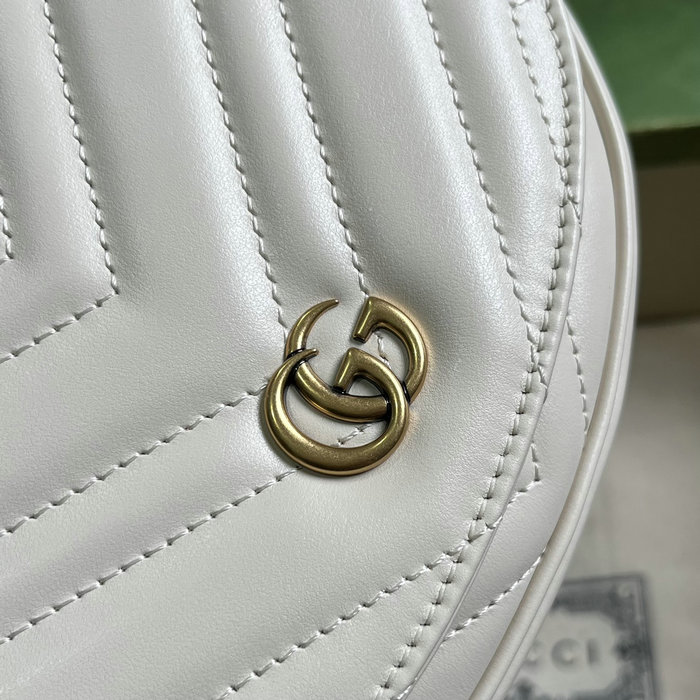 Gucci GG Marmont Matelasse Chain Mini Bag White 746431
