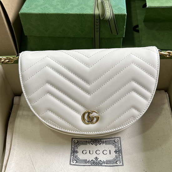 Gucci GG Marmont Matelasse Chain Mini Bag White 746431