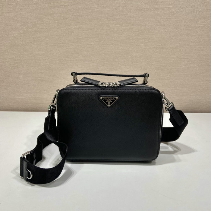 Medium Prada Brique Saffiano leather bag Black 2VH069