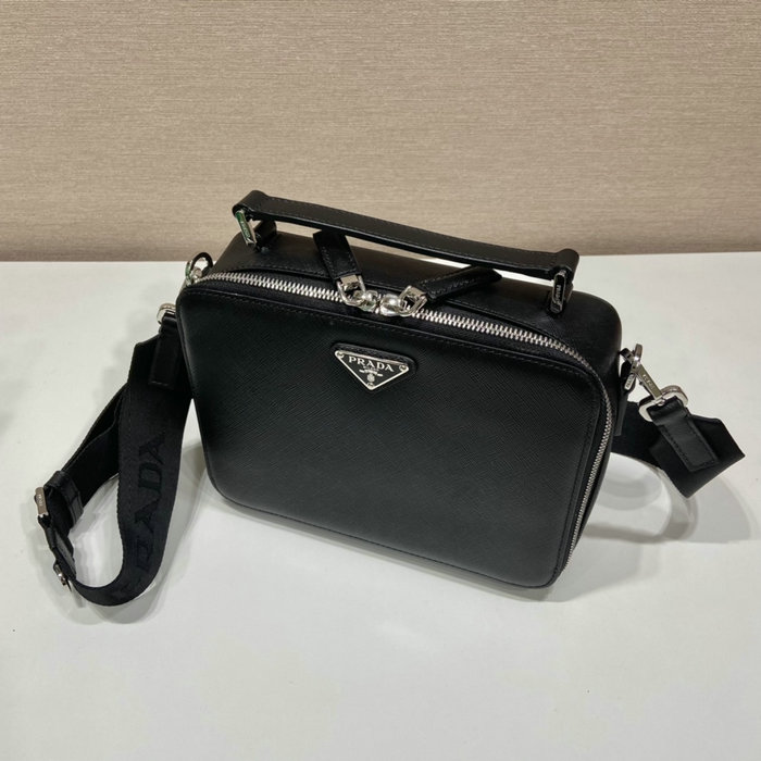 Medium Prada Brique Saffiano leather bag Black 2VH069