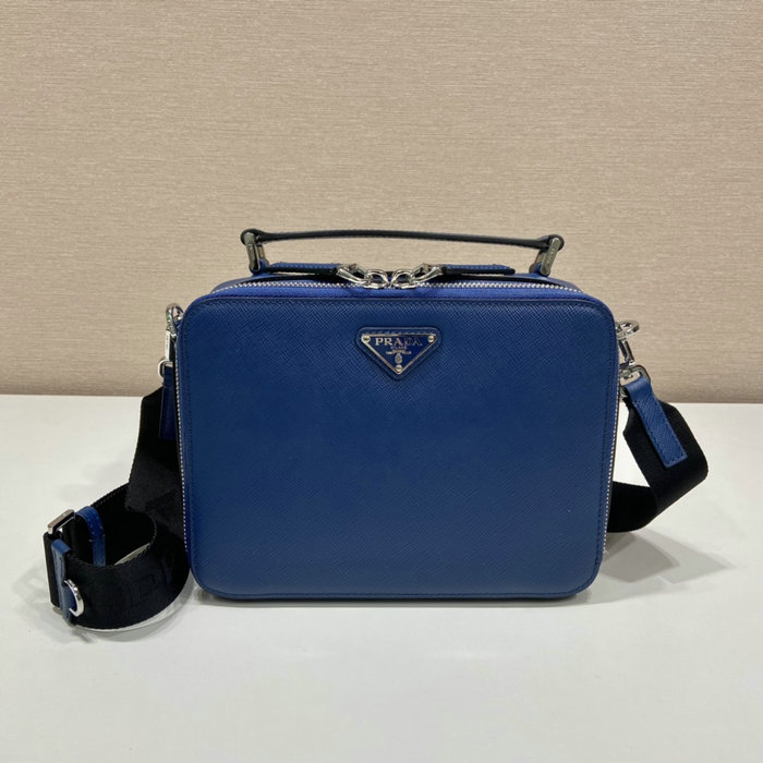 Medium Prada Brique Saffiano leather bag Blue 2VH069