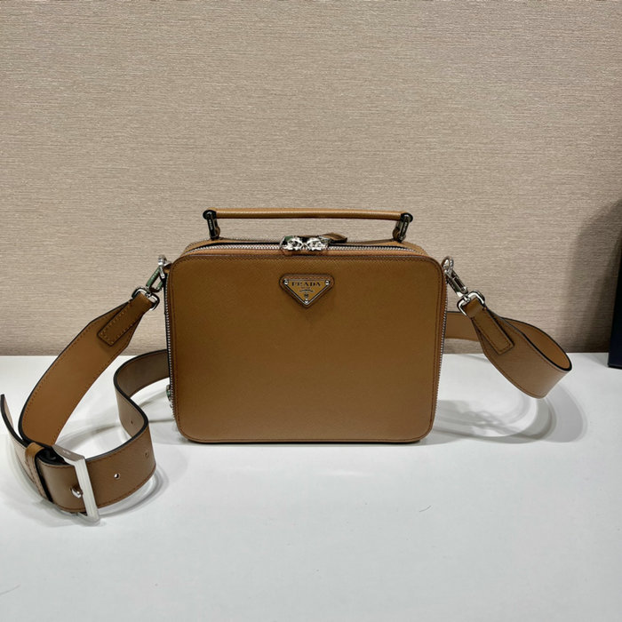 Medium Prada Brique Saffiano leather bag Brown 2VH069