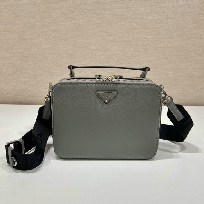 Medium Prada Brique Saffiano leather bag Grey 2VH069