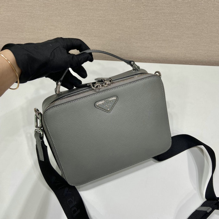 Medium Prada Brique Saffiano leather bag Grey 2VH069