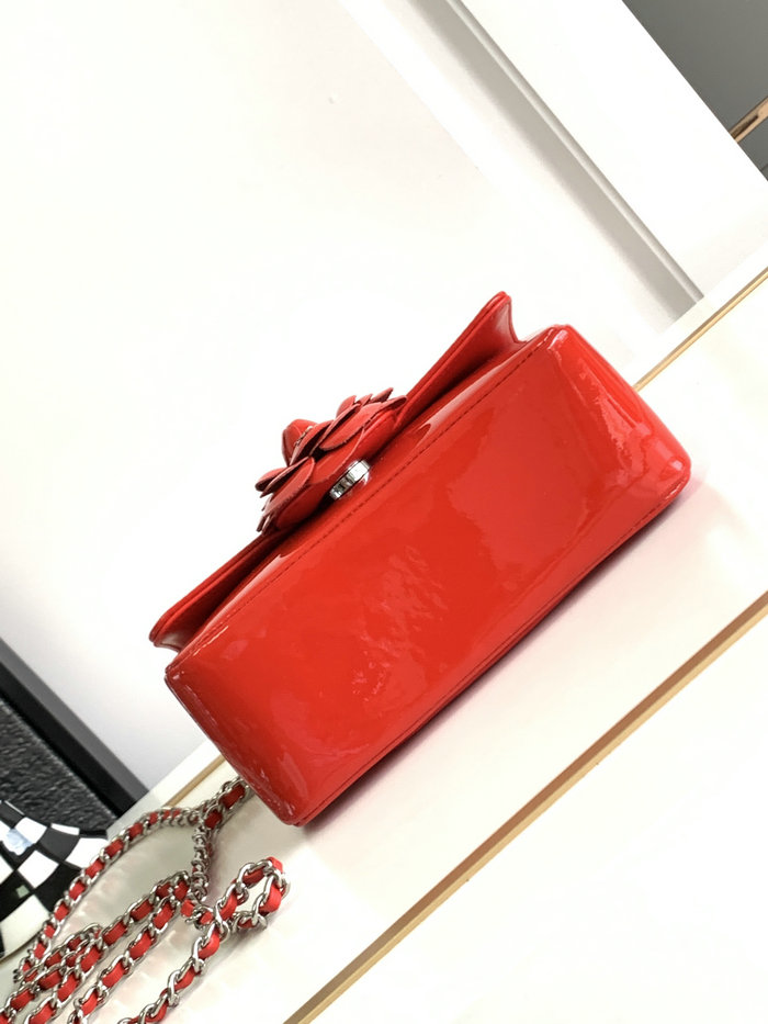 Mini Chanel Patent Leather Shoulder Bag Red CF2302